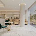 Stylish Modern Hair And Beauty Salon Interior With Pink Chairs Marble Countertops And Product Shelves
