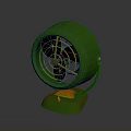 Vintage Green Electric Fan With Classic Design Gold Accents And Sturdy Base