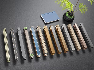 Modern Cabinet Handles In Various Colors For Stylish Home Decor Design 3d model