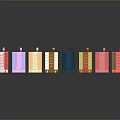 Colorful Multi Storey Building Models With Windows And Reflections On Gray Background