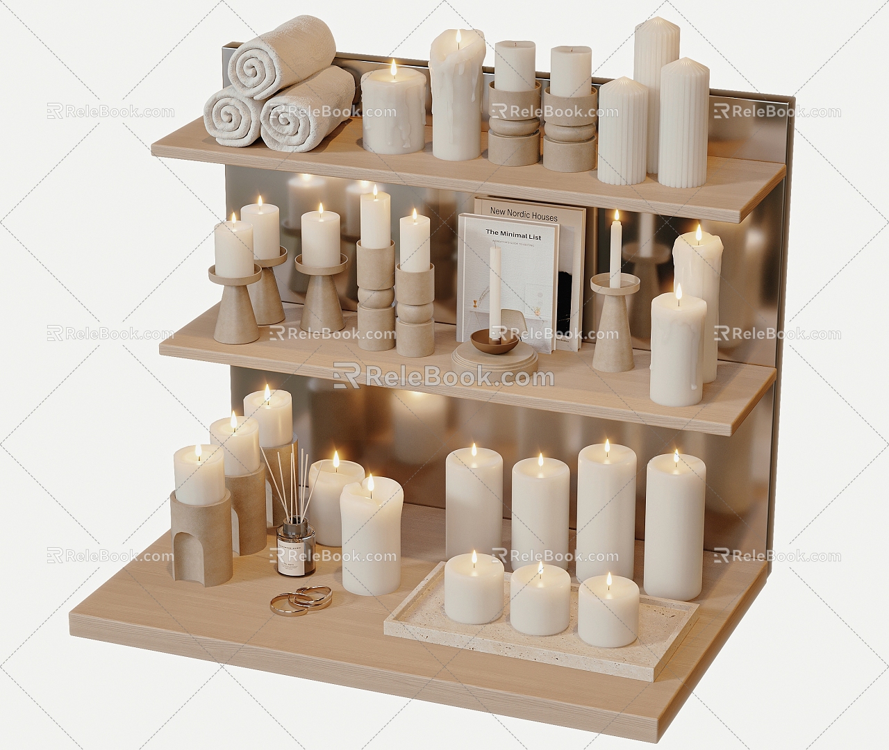 Candle candlestick aromatherapy 3d model