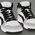 White Gray Black High Top Sports Sneakers with Modern Lace Up Design and Style