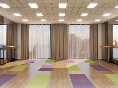 Modern Yoga Room School Classroom model