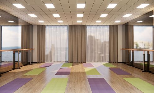 Modern Yoga Room School Classroom 3d model