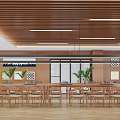 Elegant Hotel Chess Room With Wooden Tables Chairs Black White Checkered Wall And Green Plants