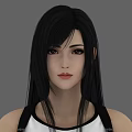 Women 3D Models in Black and White Sleeveless Tops Black Skirts Red Shoes