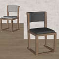 Two Modern Accent Chairs With Leather And Light Colored Seats Wooden Frame