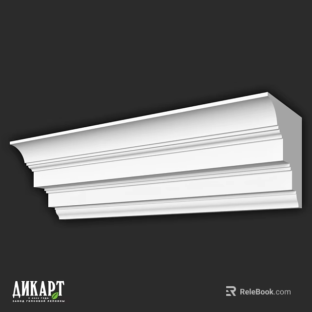 White Layered Decorative Molding For Interior Architectural Decoration 3d model 