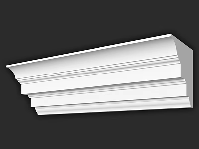 White Layered Decorative Molding For Interior Architectural Decoration 3d model