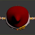 Adorable Red Hat Doll With Yellow Flower Red Hair Red Cheeks And Red Dress