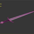 3D Rendered Blue Blade Sword With Black Hilt And Decorative Gemstone