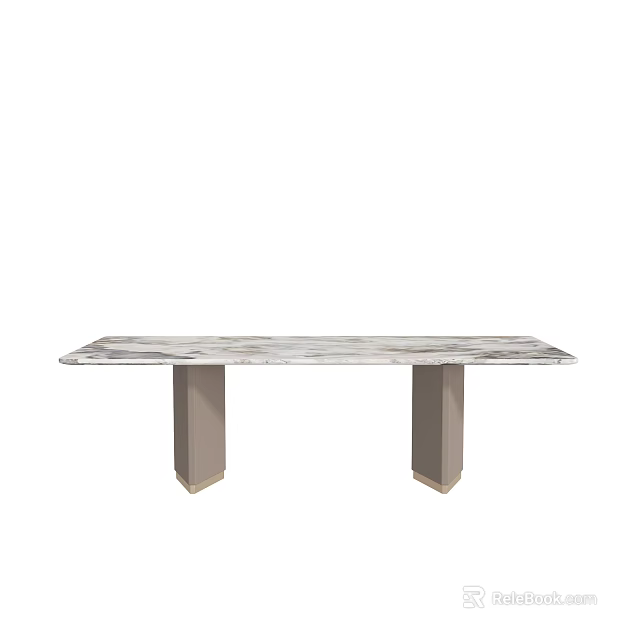Modern Coffee Table With White Marble Top And Square Light Gray Legs 3d model