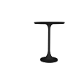 Stylish Black Round Coffee Table with Modern Tapered Pedestal Base Design
