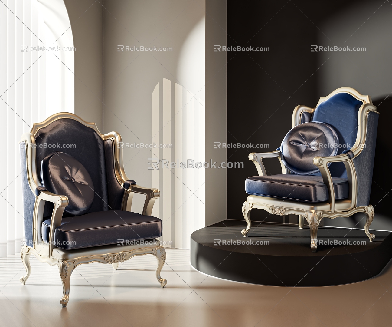 European style chair 3d model