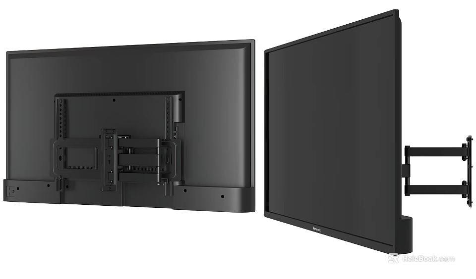 Sleek Flat Screen TV With Wall Mount Bracket And Modern Black Design 3d model 