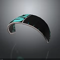 Curved Black And Turquoise Kite Equipment With Modern Design Patterns 3d model