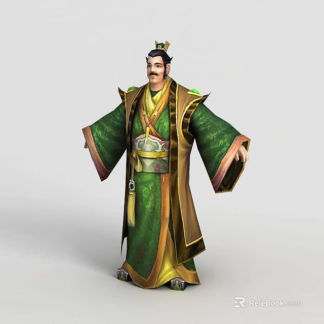 Tech Exhibition Hall Showcasing Traditional Costume Character 3D Model 3d model 