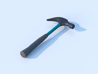 Black Claw Hammer With Gray Blue Non slip Grip Handle For Home Improvement And DIY Projects 3d model