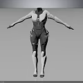 Futuristic Tactical Bodysuit Featuring Sleek Armor Inspired Design White Dark Gray Fitted Functional Apparel