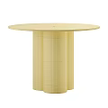 Wooden Round Table With Three Column Legs And Simple Design 3d model