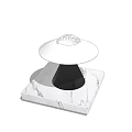 Modern Table Lamp With UFO Shaped Shade Crystal Inside Black Cone And Marble Square Base