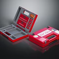Red AED Emergency Kit Open Case Design With Internal Compartments And Labels