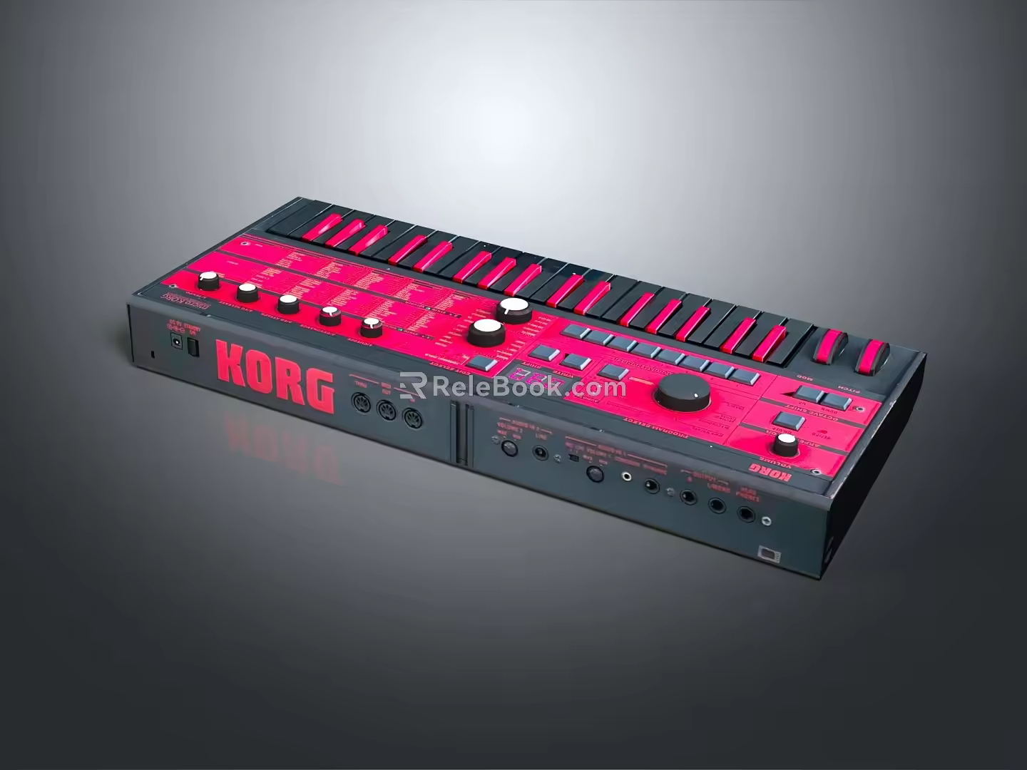 Modern Synthesizer Portable Synthesizer Mixer Reverberator 3d model