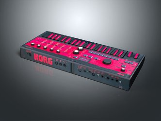 Modern Synthesizer Portable Synthesizer Mixer Reverberator 3d model