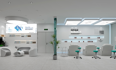 Modern Beauty Salon Rest Area Experience Area 3d model