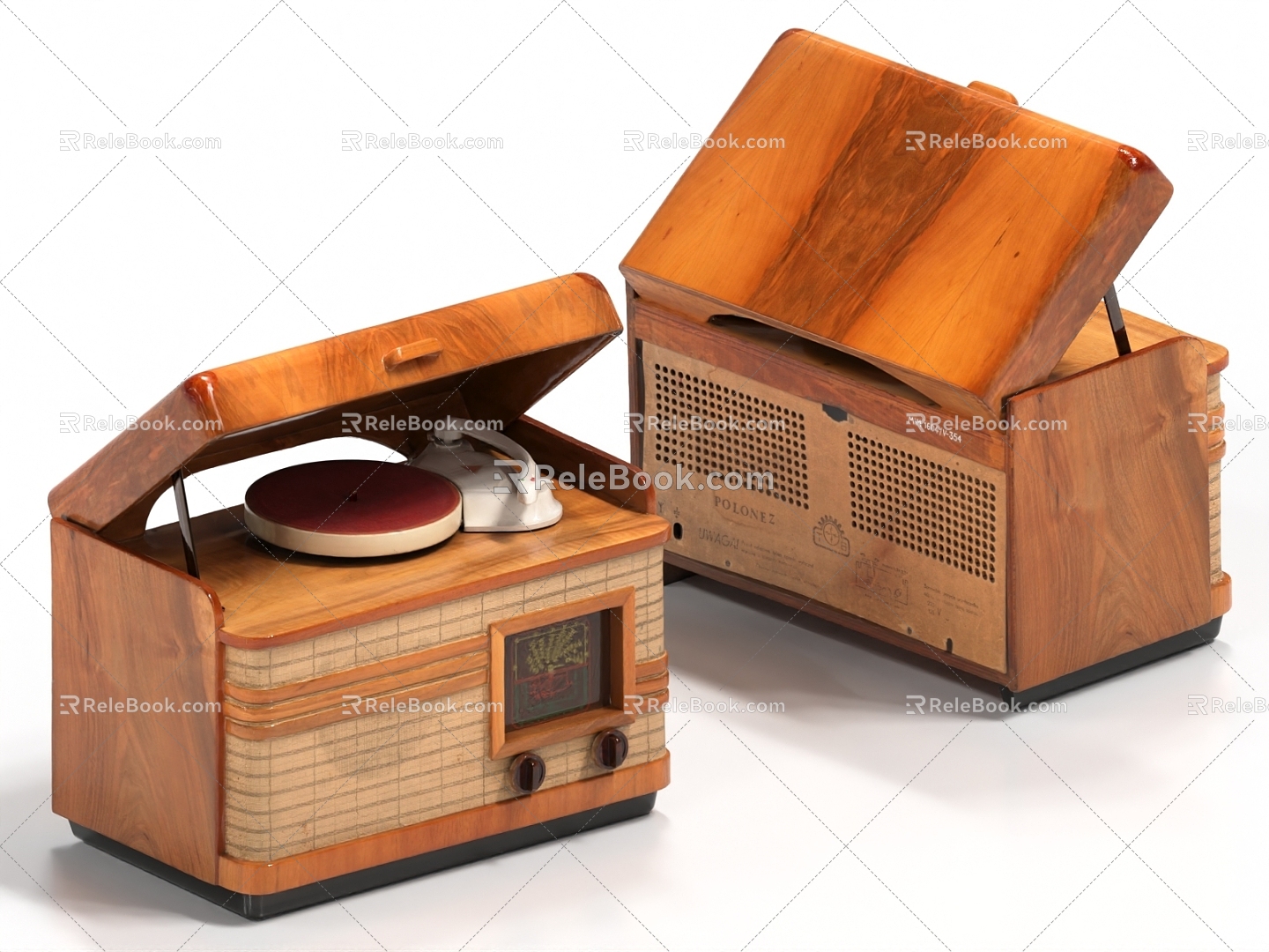 retro radio retro tape recorder radio station player phonograph 3d model