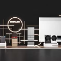 Modern booth technology lines 3d model