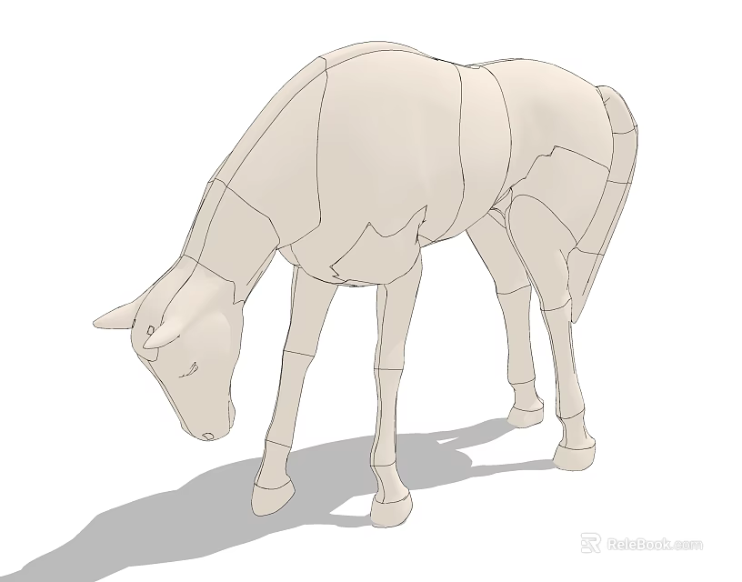 Geometric Horse Shaped Decorative Ornament Sculpture Set For Modern Home Decor 3d model 