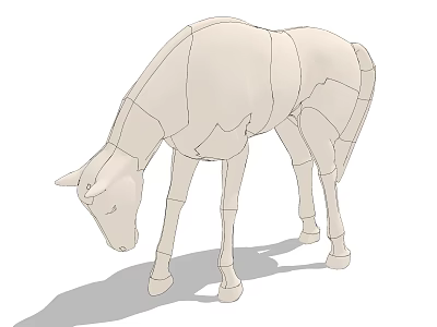 Geometric Horse Shaped Decorative Ornament Sculpture Set For Modern Home Decor 3d model