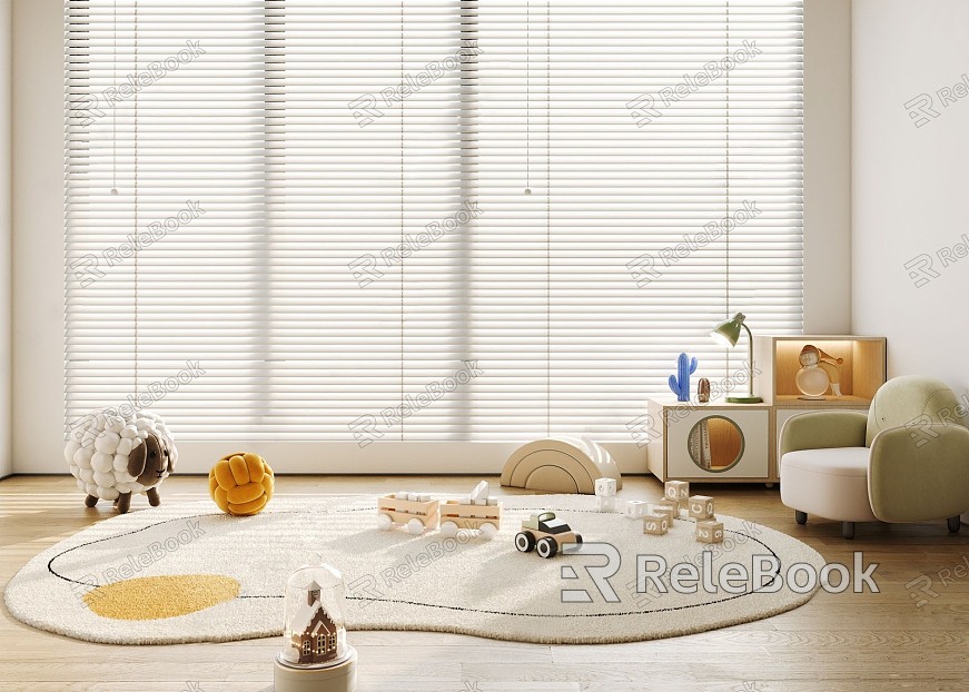 Modern Carpet Carpet Children's Toy Doll Venetian Blinds Sofa model