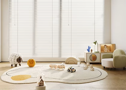 Modern Carpet Children's Toy Doll Venetian Blinds Sofa 3d model