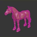 Polished Golden Horse Statue With Shiny Metallic Finish And Reflective Base