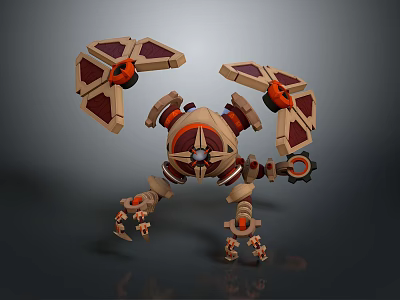 Advanced Electronic Robotic Device With Multi Arm And Mechanical Legs Structure 3d model