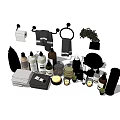 Essential Bathroom Accessories Including Towels Bottles Soap Dishes And Plants