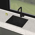 Modern sink small sink single sink vegetable basin faucet 3d model