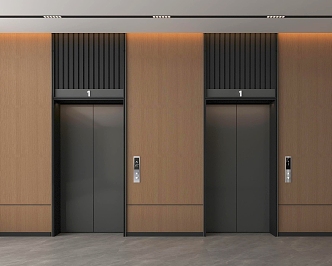 modern elevator hall elevator car 3d model