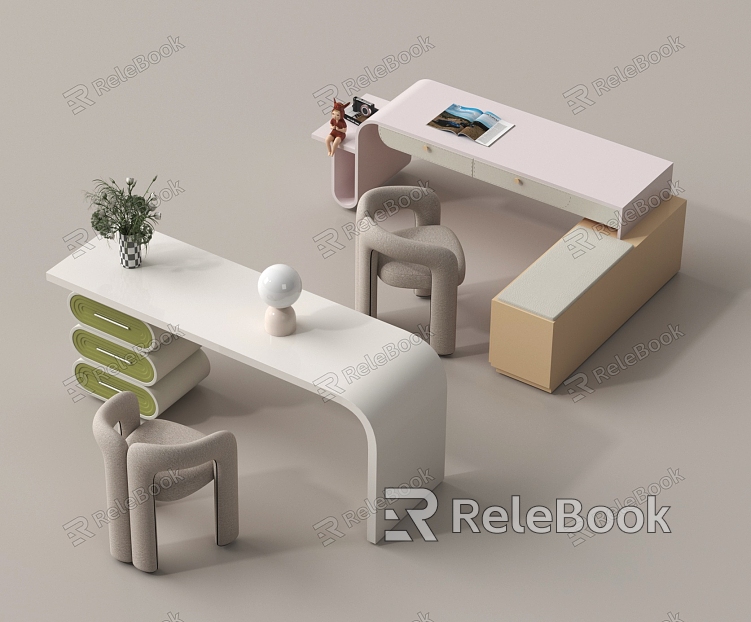 Modern Children's Study Table Modern Children's Table and Chair Bookshelf Corner Table and Chair model