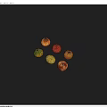 Colorful Assorted Fresh Fruits Placed On Blue Background Surface