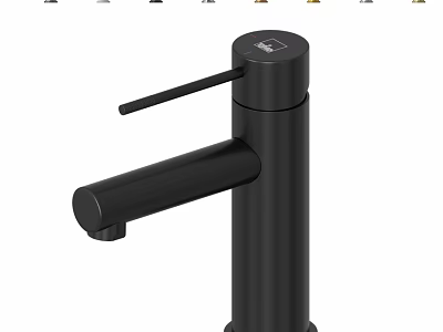 Black Modern Bathroom Faucet With Single Handle And Sleek Design 3d model
