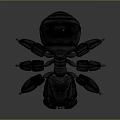 Shiny Black Ant 3D Model on Dark Background with Glossy Reflection 3d model