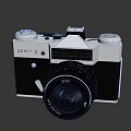 Vintage ZENIT E Electronic Camera With Classic Design Lens And Body 3d model