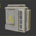 Industrial Computer Enclosure With Metal Housing Ventilation Grilles And Yellow Warning Symbol