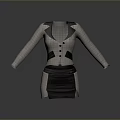 Women's Gray Beige Professional Blazer Skirt Set With Button Front Lapel Collar