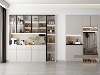 Modern Wine Cabinet Woodworking Wine Cabinet Shoe Cabinet 3d model