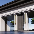 Modern Gate Simple Entrance Gate Street Commercial 3d model