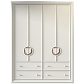 RJ children's solid wood wardrobe 3d model